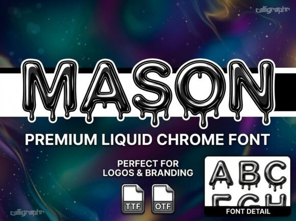 Mason and Drip: A Slick-Futurism Typeface for Bold Design