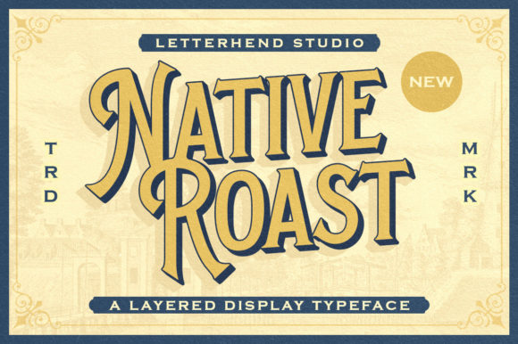 Native Roast: Bold Vintage Typography for Modern Brands